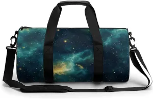 Gym Bag 17in for Men Women, Waterproof Foldable Sports Organizer, Durable Workout Travel Duffle Bag, Nebula Pulse-65
