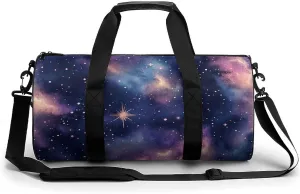 Gym Bag 17in for Men Women, Waterproof Foldable Sports Organizer, Durable Workout Travel Duffle Bag, Stellar Essence-83