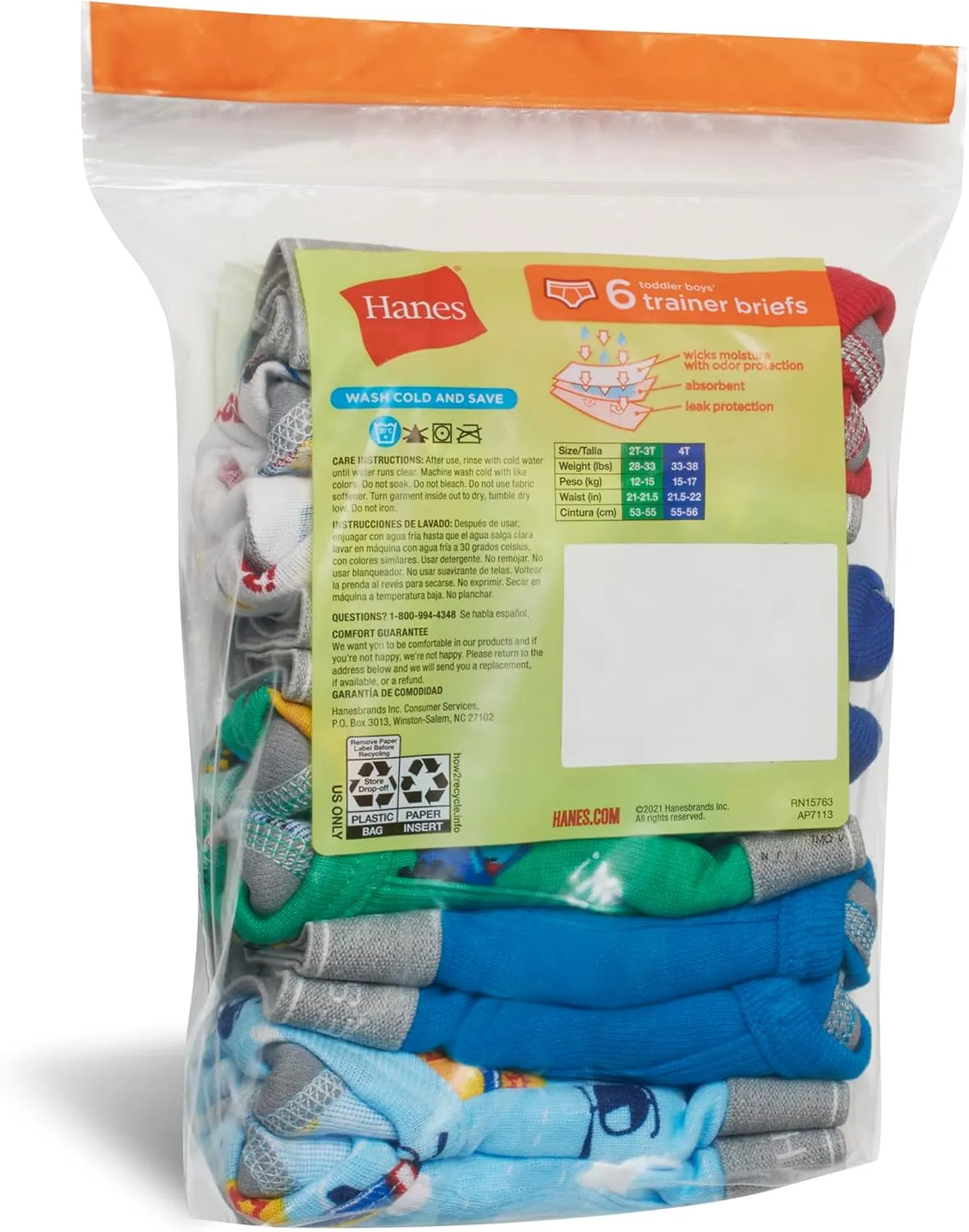 Hanes boys Potty Trainer Underwear 6-Pack