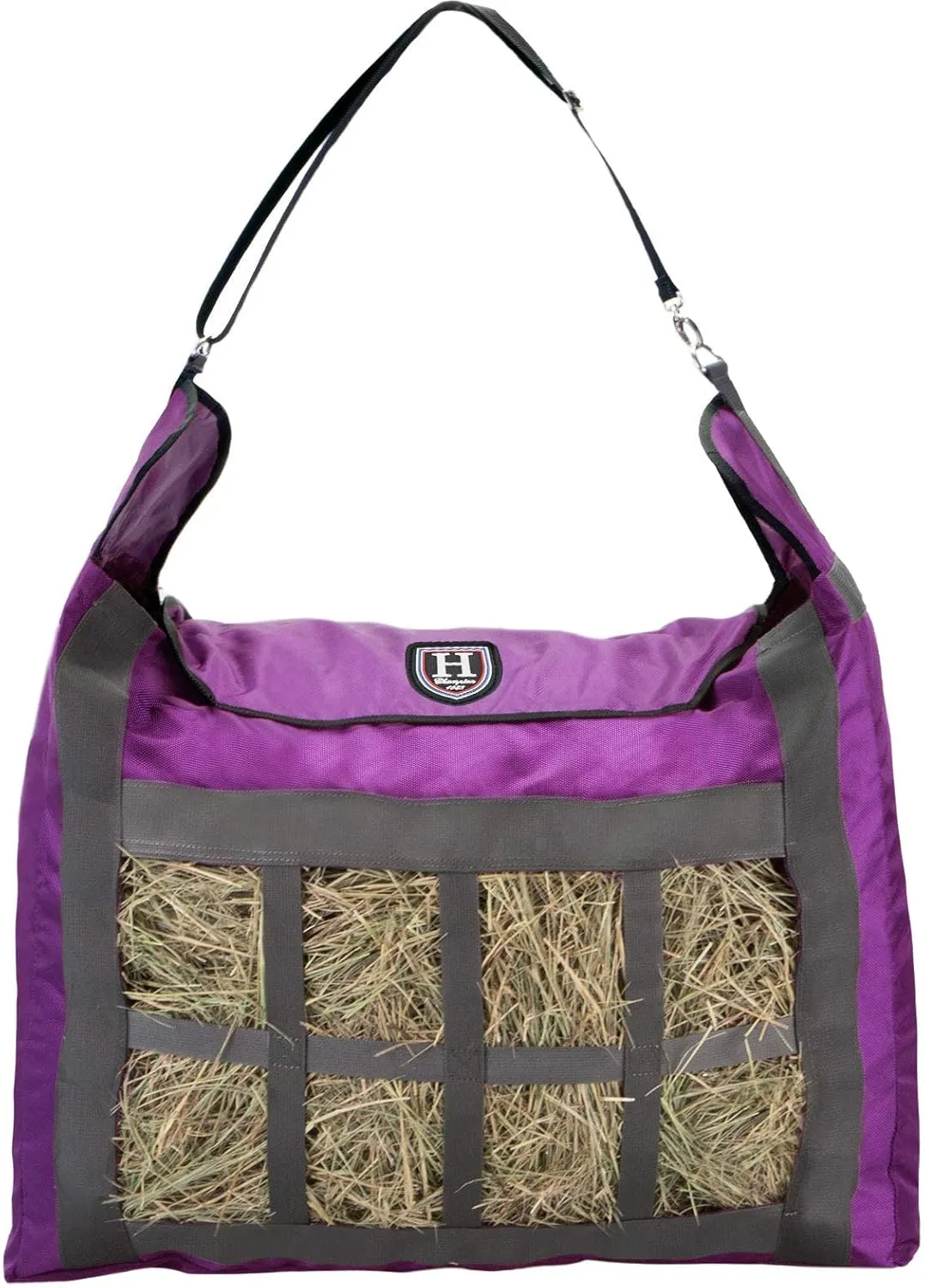 Harrison Howard Premium Durable Slow Feed Horse Hay Bags Oxford Cloth Heavy Duty Large Capacity Horse Feeding Bag-Regal Purple