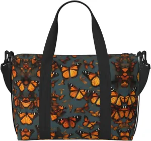 Heaps of Orange Monarch Butterflies Personal Item Travel Bags for Women - Durable Travel Duffel Bags, Gym Bags for Overnight Trips