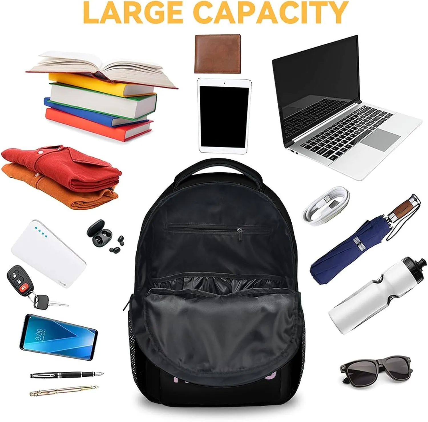 Hippo Backpack for Girls Boys, 16 Inch Backpacks for School, Cute, Adjustable Straps, Durable, Lightweight, Large Capacity Bookbag for Kids