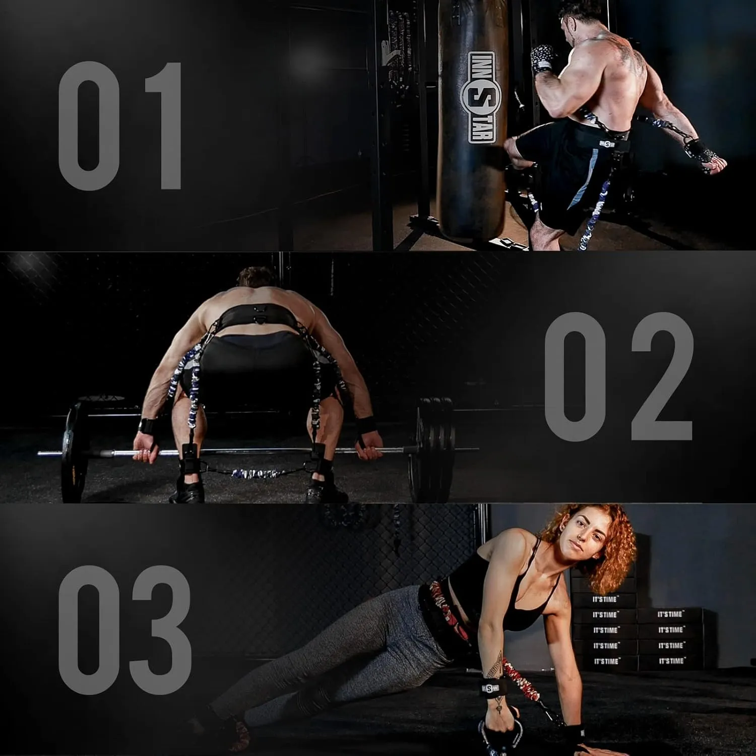 INNSTAR Vertical Jump Trainer Leg Strength Resistance Bands Set for Basketball Triple Jump Football Volleyball Training Provide of Customized Services