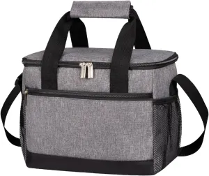 Insulated Lunch Bag for Adult, Durable Leakproof Lunch Box Cooler Bag with Adjustable Shoulder Strap, Lunch Tote Food Organizer for Men/Women Work, Picnic, Grey