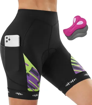 IUGA Padded Bike Shorts Women 4D Breathable Womens Cycling Shorts with Padding Mountain Biking Shorts with Pockets
