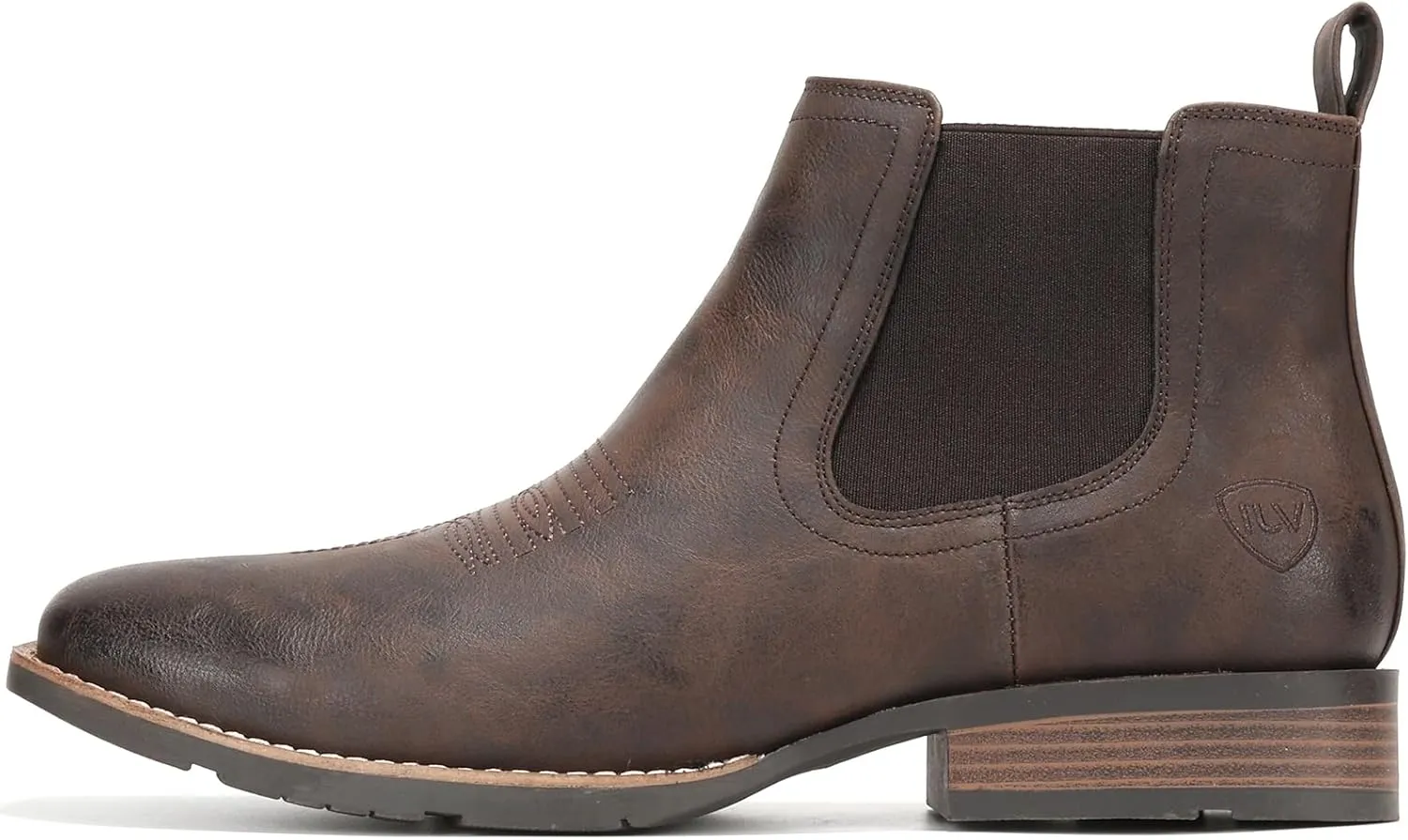 IUV Cowboy Boots For Men Ankle Boots Western Boot Casual Dress Slip On Chelsea Men