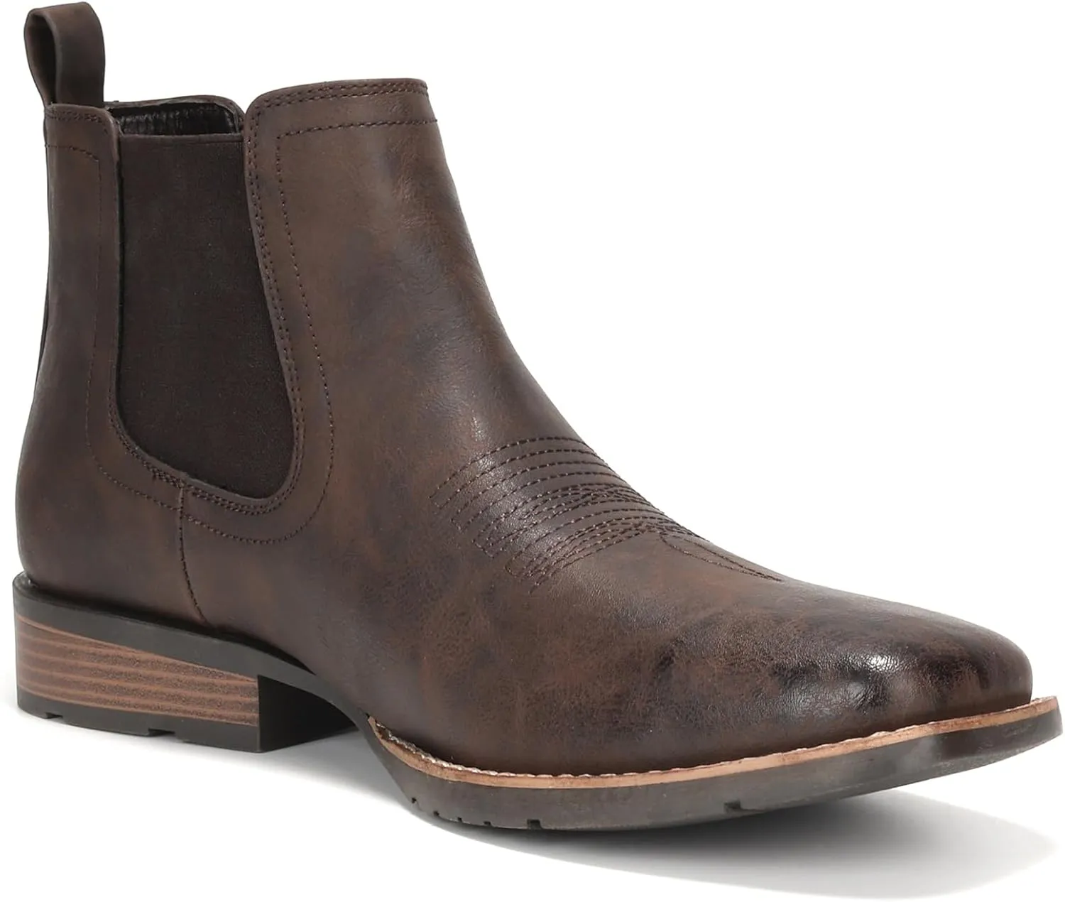 IUV Cowboy Boots For Men Ankle Boots Western Boot Casual Dress Slip On Chelsea Men