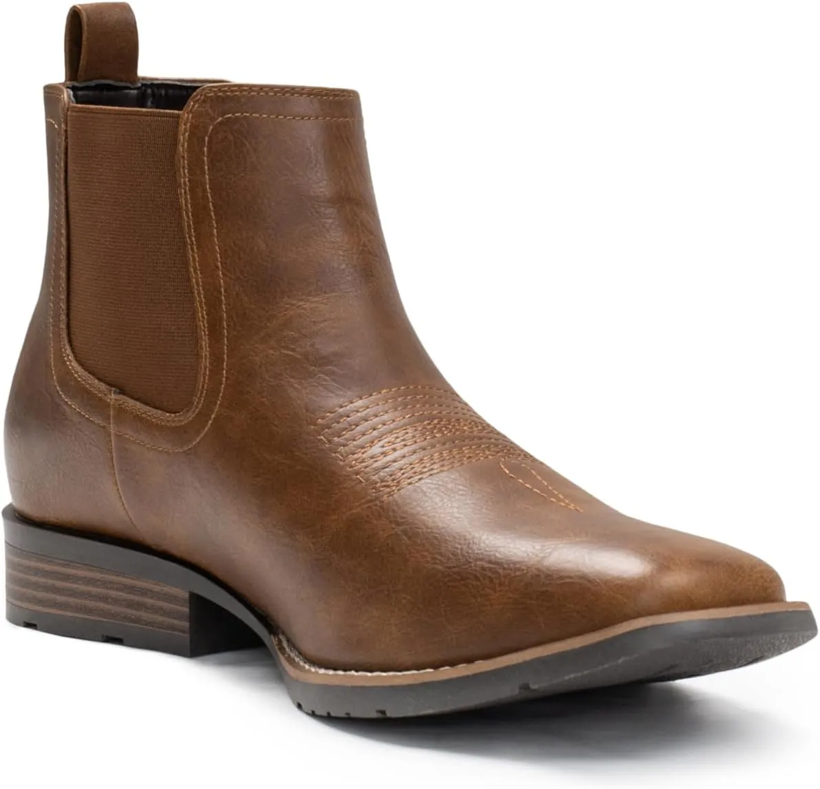 IUV Cowboy Boots For Men Ankle Boots Western Boot Casual Dress Slip On Chelsea Men
