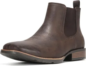 IUV Cowboy Boots For Men Ankle Boots Western Boot Casual Dress Slip On Chelsea Men