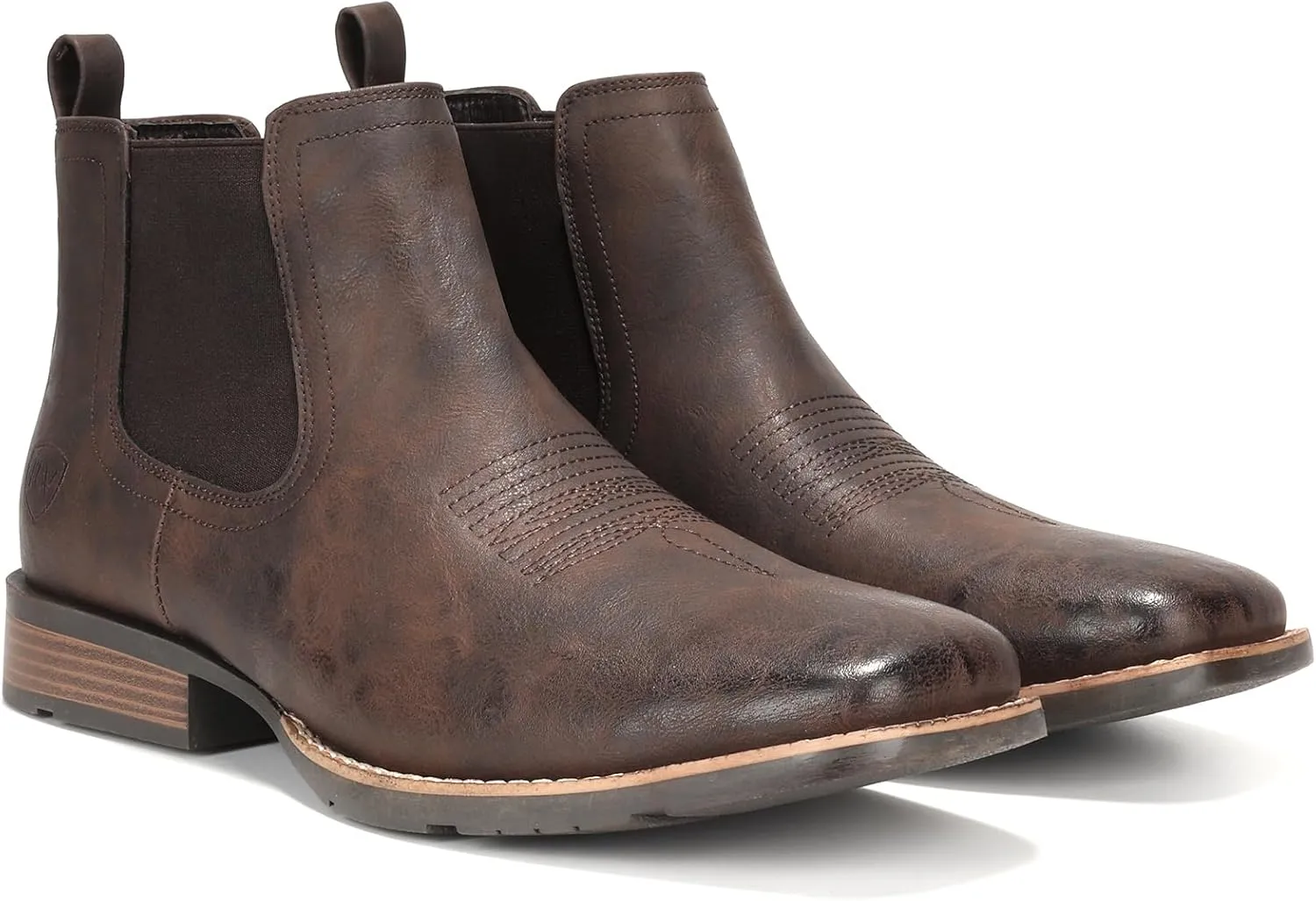 IUV Cowboy Boots For Men Ankle Boots Western Boot Casual Dress Slip On Chelsea Men