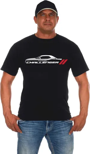 JH DESIGN GROUP Men's Dodge Challenger Car Short Sleeve Crew Neck Black T-Shirt