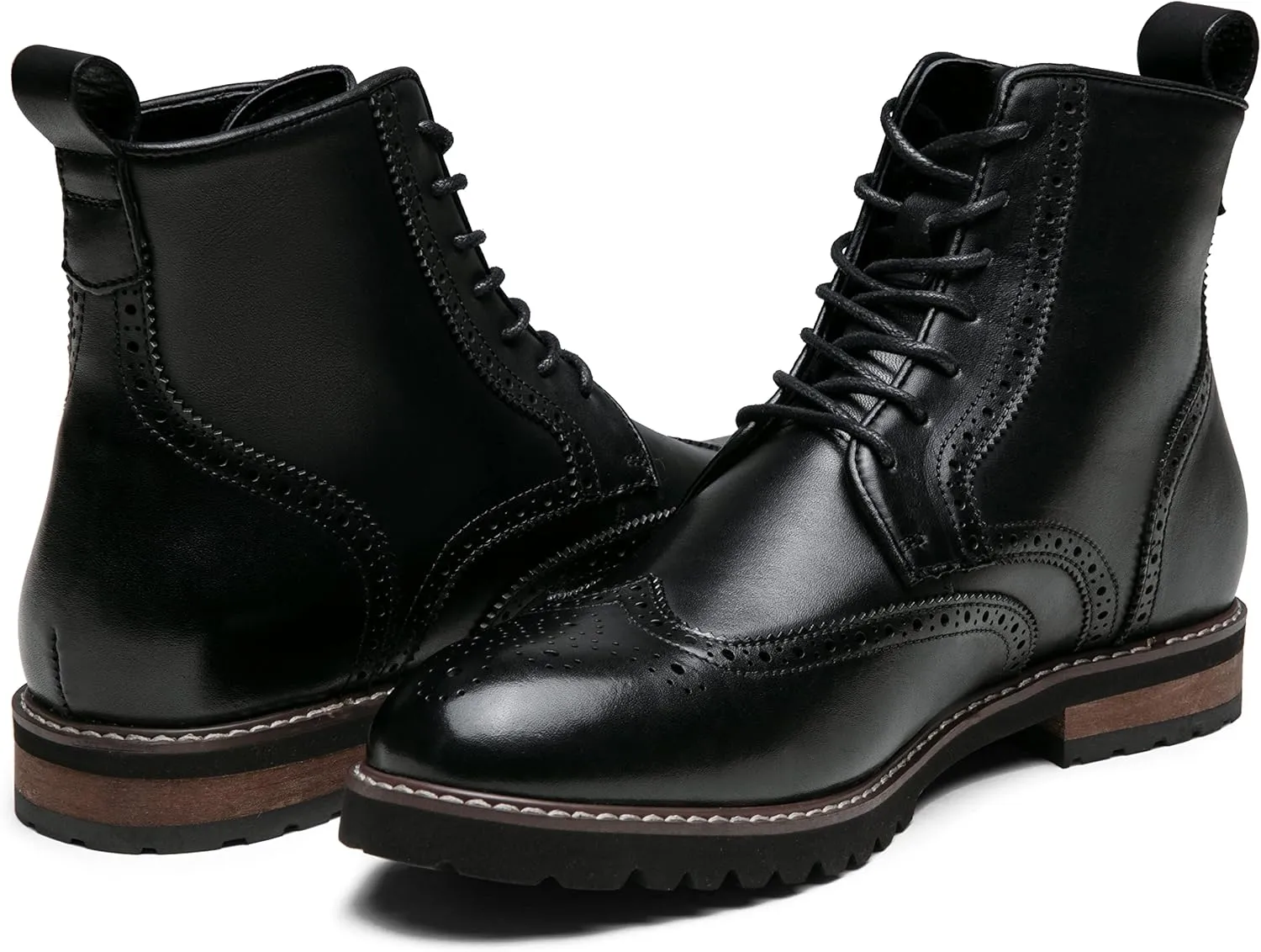 Jousen Mens Boots Premium Leather Cap Toe Casual Boots Chukka Dress Boots for Men
