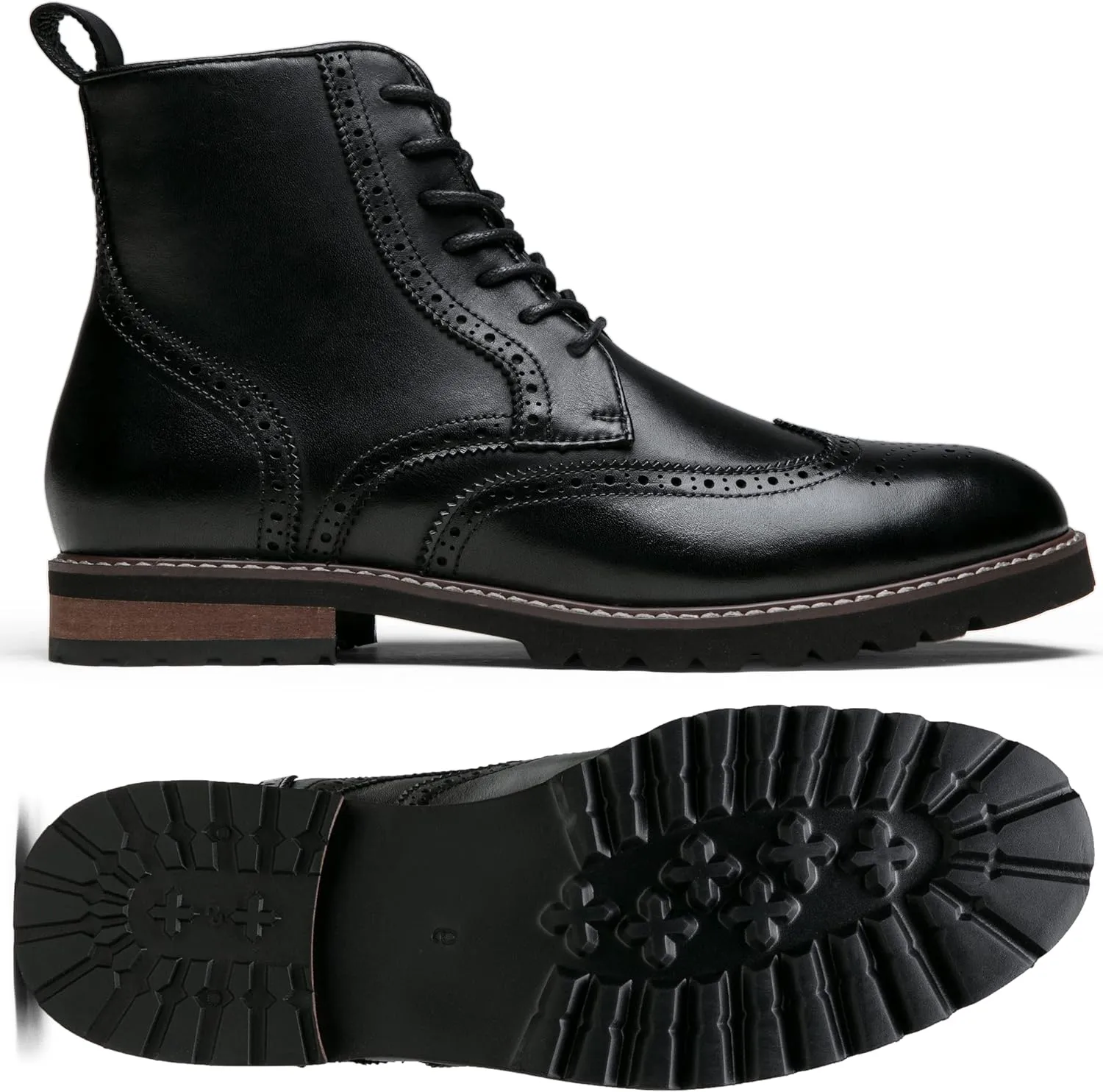 Jousen Mens Boots Premium Leather Cap Toe Casual Boots Chukka Dress Boots for Men