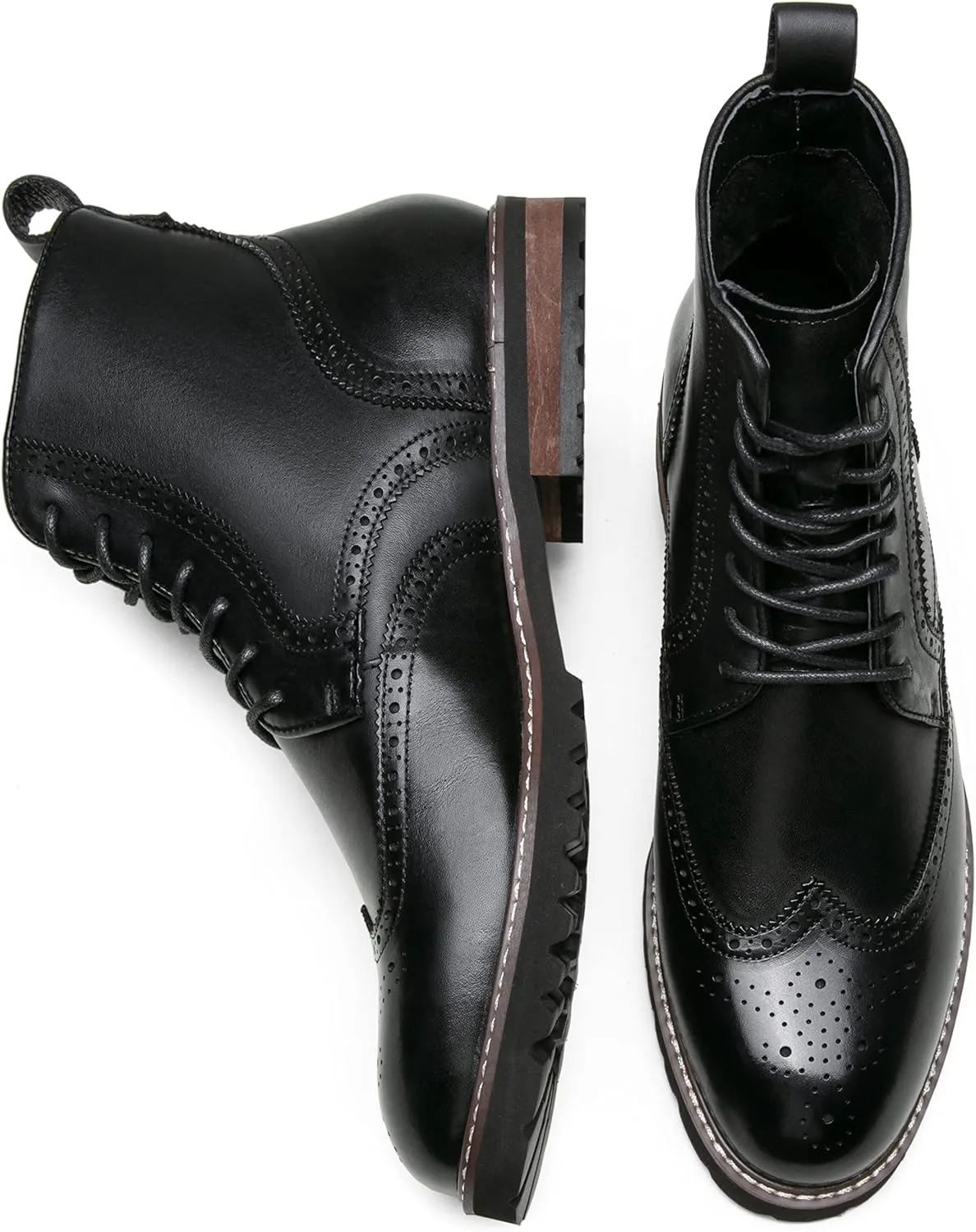 Jousen Mens Boots Premium Leather Cap Toe Casual Boots Chukka Dress Boots for Men
