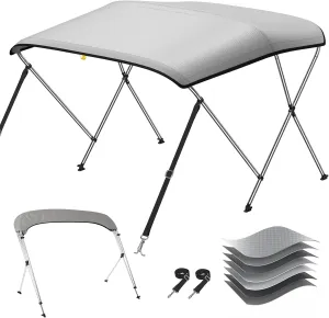 KAKIT 3 Bow Bimini Top for Boats, Heavy Duty 7 Layers 1200D Oxford Boat Canopy with Support Poles & Storage Boot