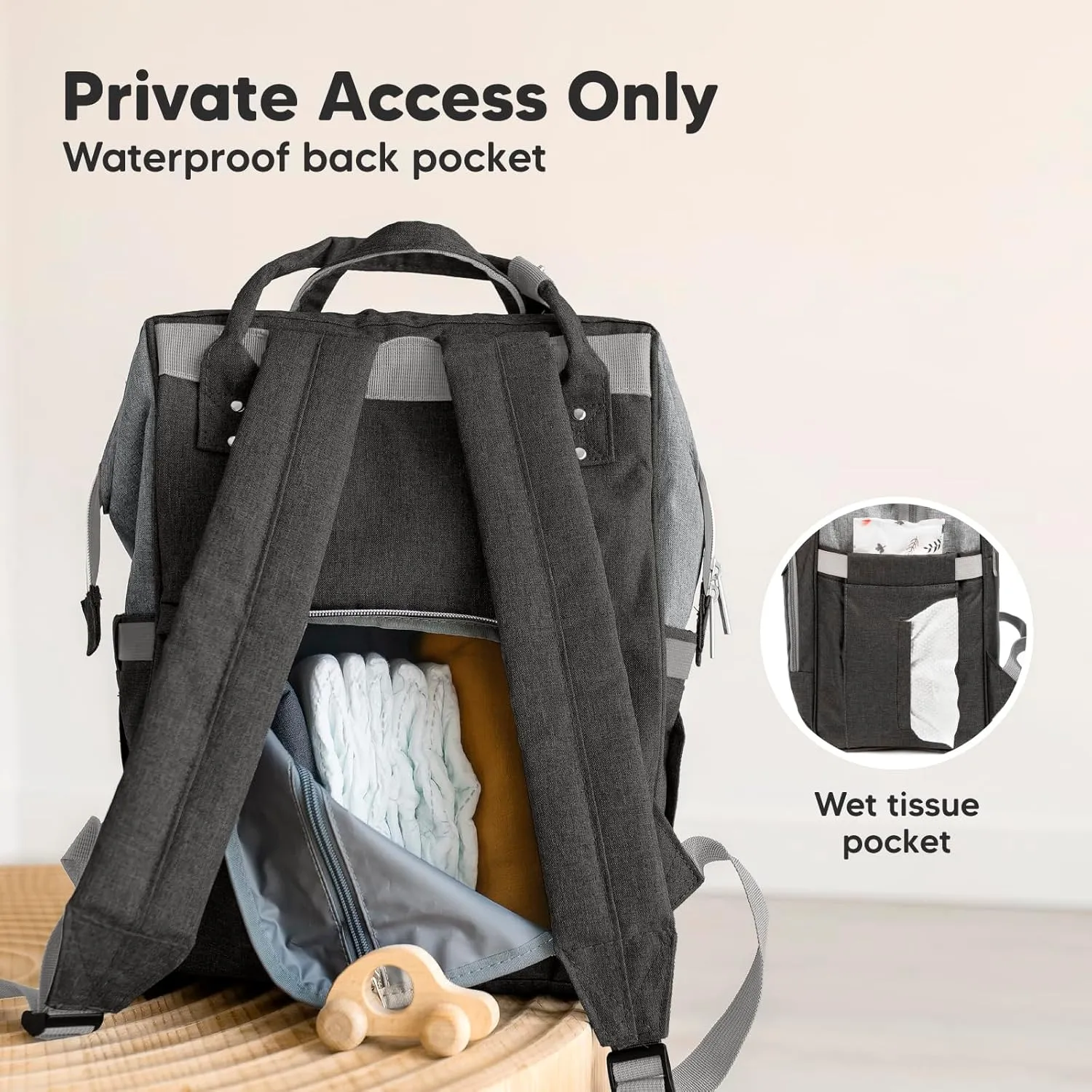 KeaBabies Baby Diaper Bag Backpack - Large Baby Bag for Boys, Girls, Waterproof Multi Function Travel Diaper Backpack with Changing Pad, Durable Travel Essentials for Moms and Dads (Graphite)