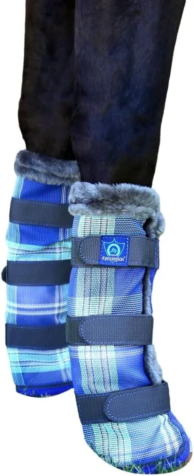 Kensington Protective Products Horse Fly Boots - Fleece Trimmed - Stay-Up Technology - Protection from Insect Bites and UV Rays - Sold in Pairs (2 Boots)