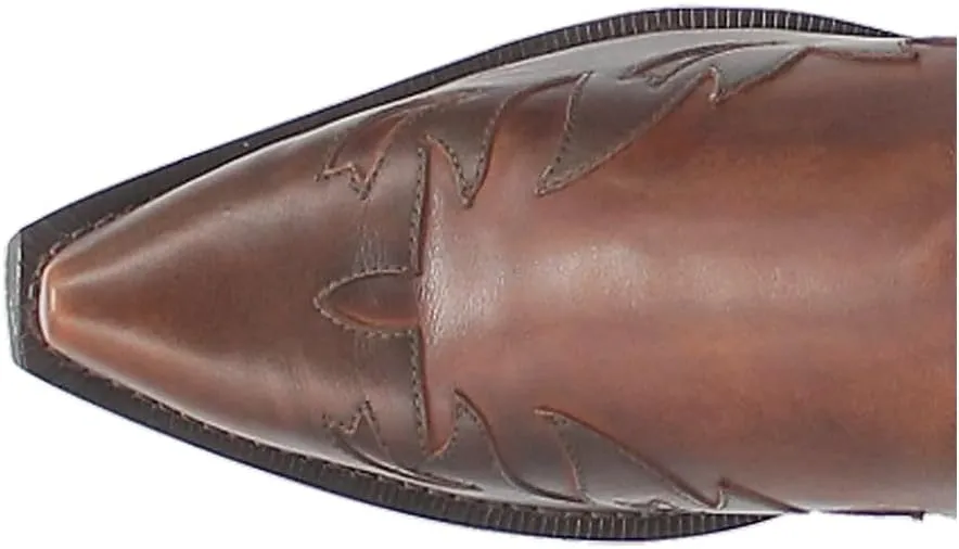 Laredo Mens Gentry Tooled Inlay Embroidered Snip Toe Casual Boots Mid Calf - Brown