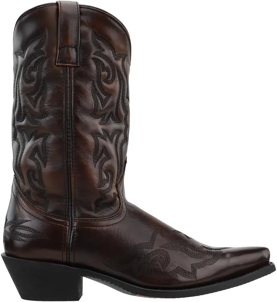 Laredo Mens Hawk Embroidered Snip Toe Casual Boots Mid Calf - Black