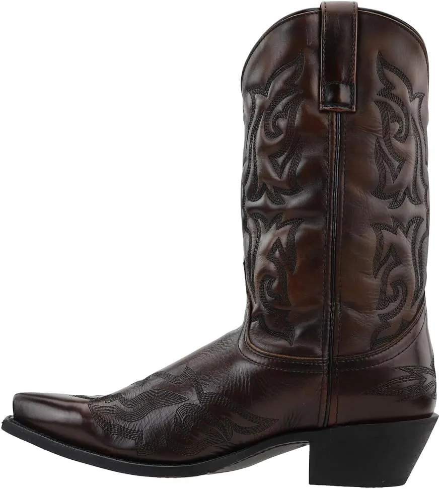 Laredo Mens Hawk Embroidered Snip Toe Casual Boots Mid Calf - Black