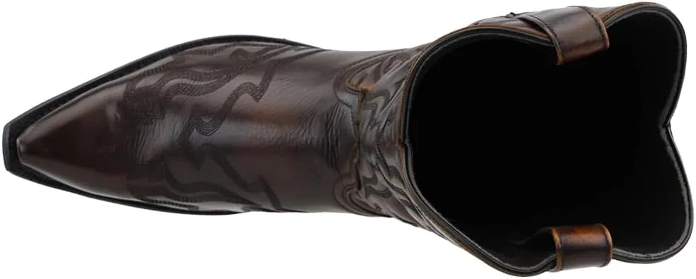 Laredo Mens Hawk Embroidered Snip Toe Casual Boots Mid Calf - Black