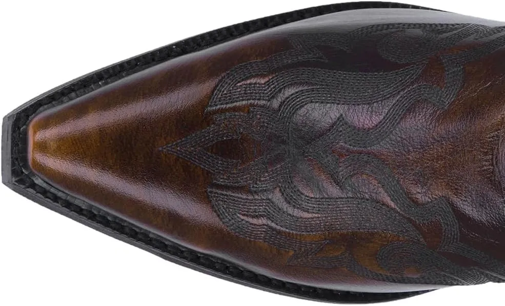 Laredo Mens Hawk Embroidered Snip Toe Casual Boots Mid Calf - Black