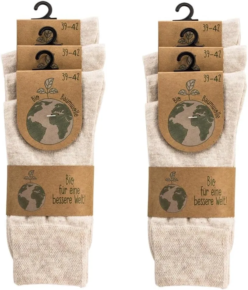 Leo Design 6 Pair Organic Cotton Dress Socks Seamless Socks for Women, Liners, Soft Cuff (US, 6-9, Beige)