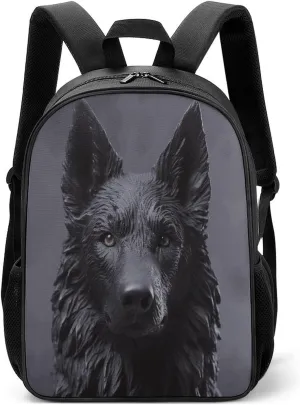 Lightweight Backpacks Cute Travel Bag Durable Black German Shepherd Printing Small Travel Backpack For Women & Men