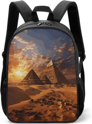 Lightweight Backpacks Cute Travel Bag Durable Egyptian Pyramids Printing Small Travel Backpack For Women & Men