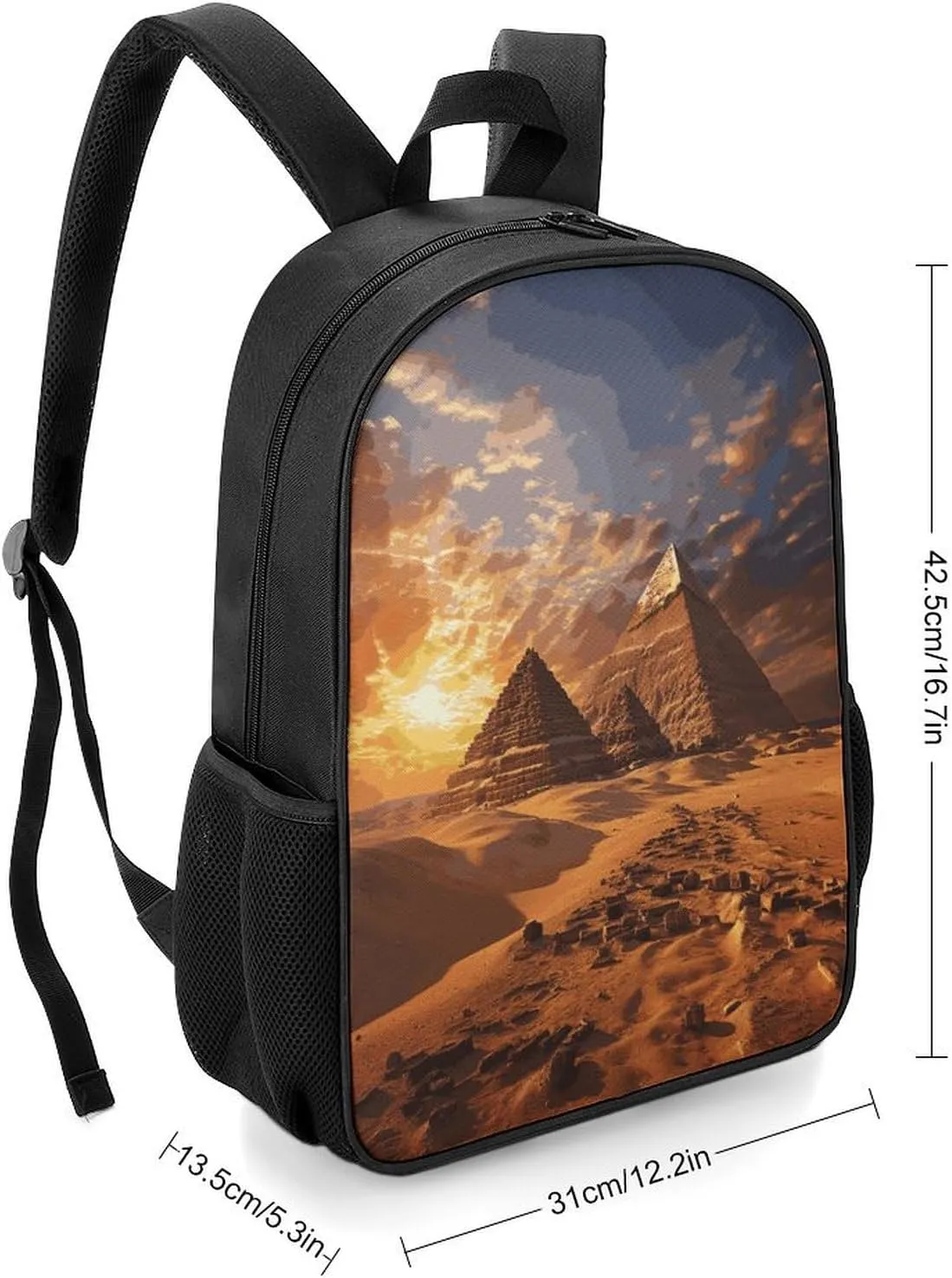 Lightweight Backpacks Cute Travel Bag Durable Egyptian Pyramids Printing Small Travel Backpack For Women & Men