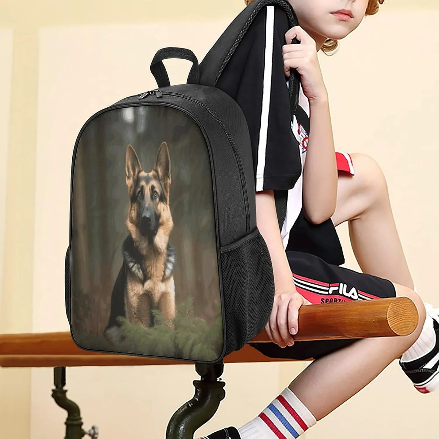 Lightweight Backpacks Cute Travel Bag Durable German Shepherd Printing Small Travel Backpack For Women & Men