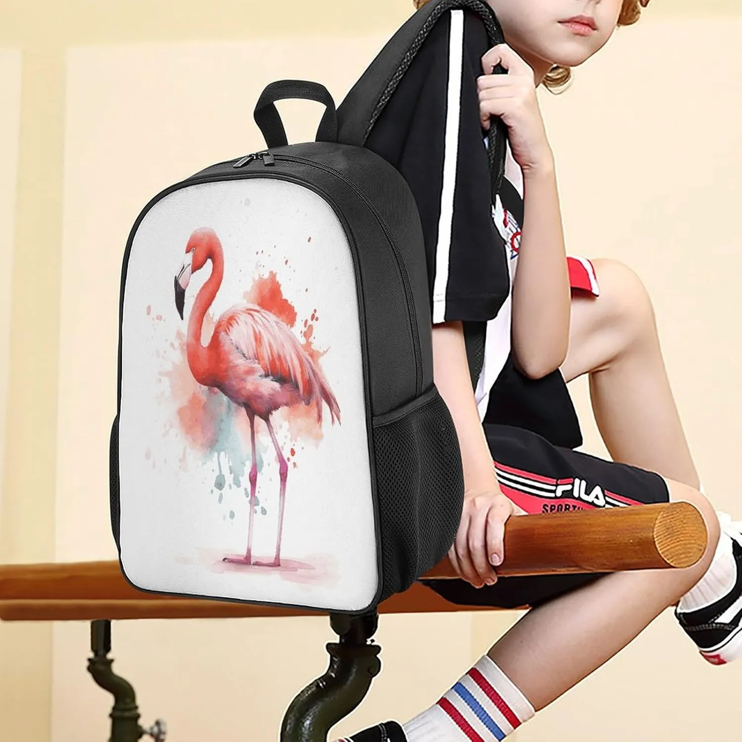 Lightweight Backpacks Cute Travel Bag Durable Watercolor Crane Printing Small Travel Backpack For Women & Men