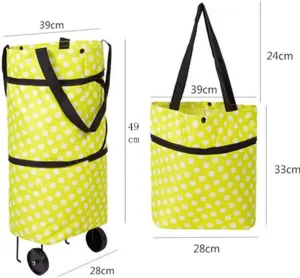 LJYT Shopping cart Large Capacity tug cart Supermarket Trolley Bag Household Portable tug Bag 2-Wheel Tote Bag Shopping Bag Foldable Grocery cart (Color : A)