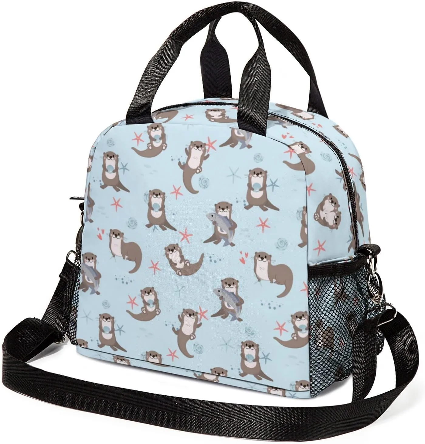 Lunch Bag Insulated Lunch Box Reusable/Washable/Durable Lunchbox Lightweight Lunch Tote Bag (Otter, One Size)