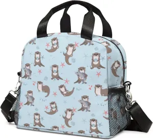 Lunch Bag Insulated Lunch Box Reusable/Washable/Durable Lunchbox Lightweight Lunch Tote Bag (Otter, One Size)