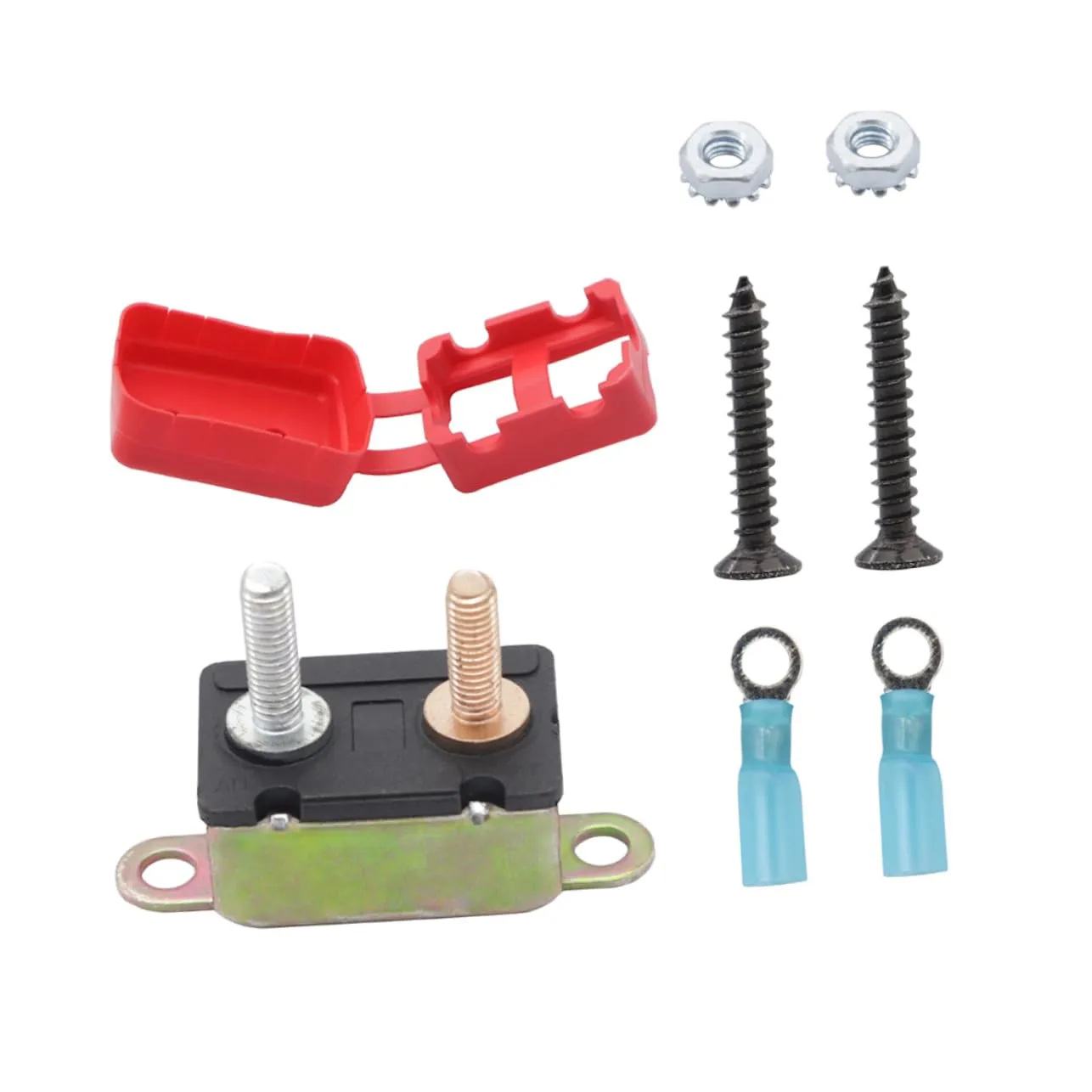 Luxshiny 1Set Automatic Reset Circuit Breaker for Vehicle Rv Truck and Automotive Applications with Protective Boot Cover Durable Rustproof Housing Easy Installation