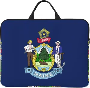 Maine State Flag print Durable Travel Laptop Bag HandBag Shockproof Carrying Bag Briefcase for 14inch Laptop Notebook