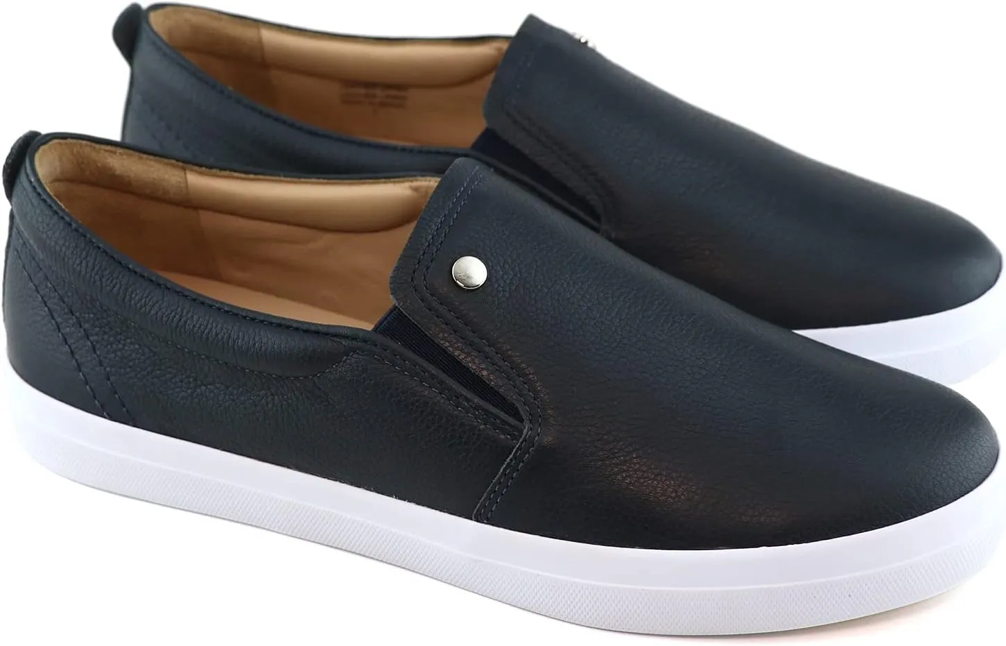 Marc Joseph New York Womens Casual Comfortable Genuine Leather Lightweight Low Top Fashion Slip-On Walking Sneaker Flat Shoes
