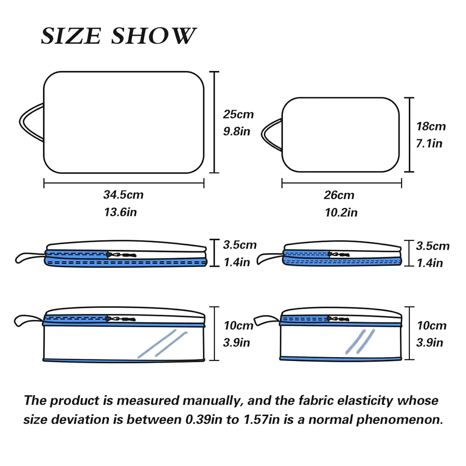 Mathematical Theory Formula Equation Doodle on White 3 Piece set Cubes Expandable Adjustable Luggage Packing Bags, Ultralight Organizer Accessories Travel Suitcase Compressible Bags
