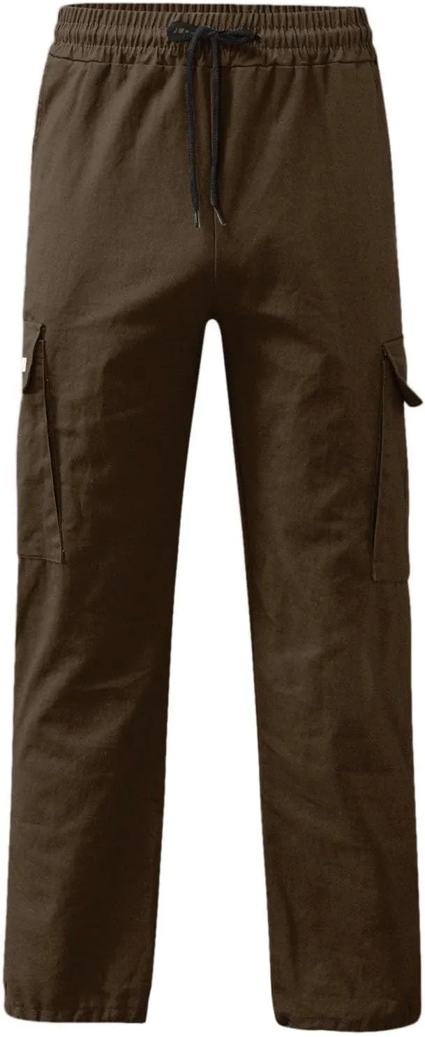 Men Cargo Combat Work Pant Gym Sports Jogger uflage Soft Jog Sweatpants Baggy Pant Drawstring Pull-On Pants