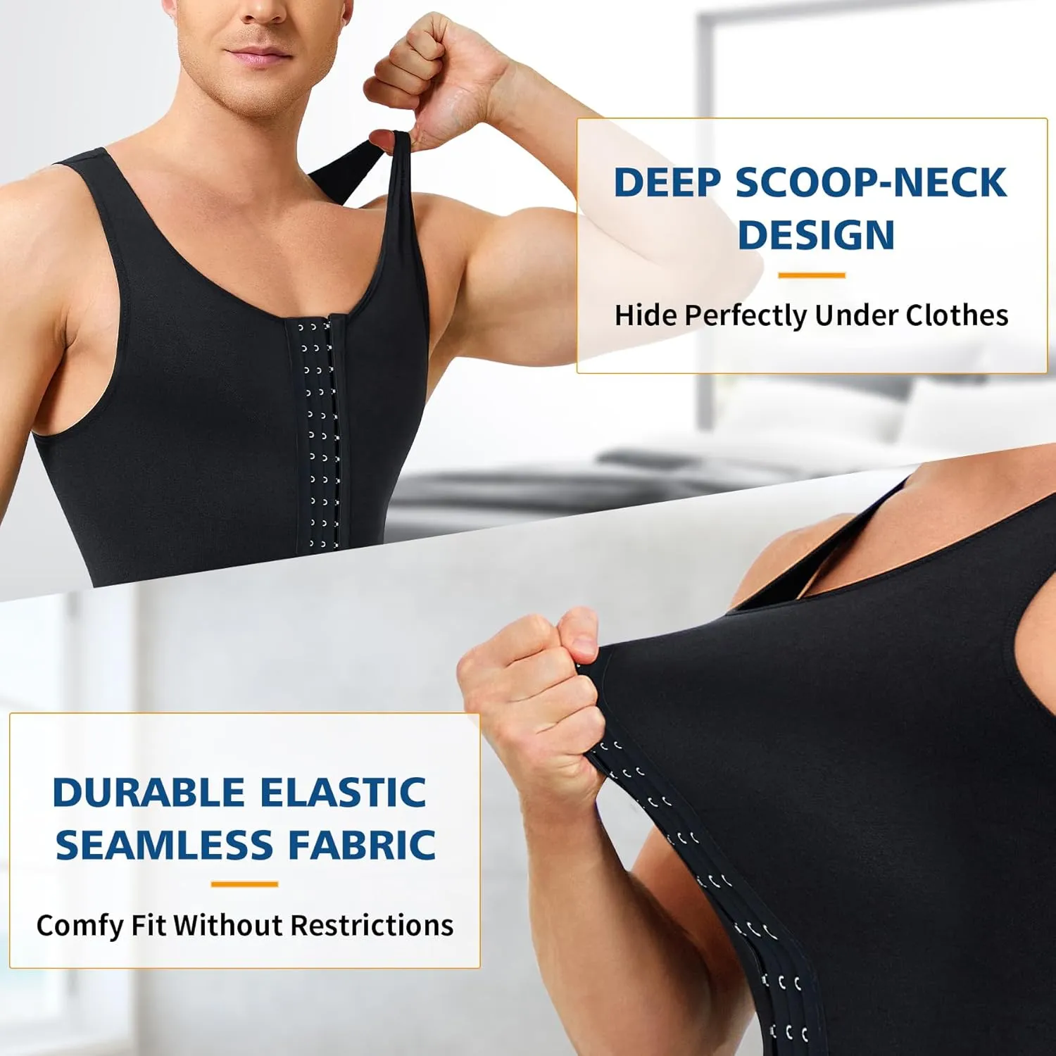 Men Shapewear Tummy Control Bodysuit Waist Trainer Full Body Shaper Fajas Compression Shirts Shorts Slim Belly
