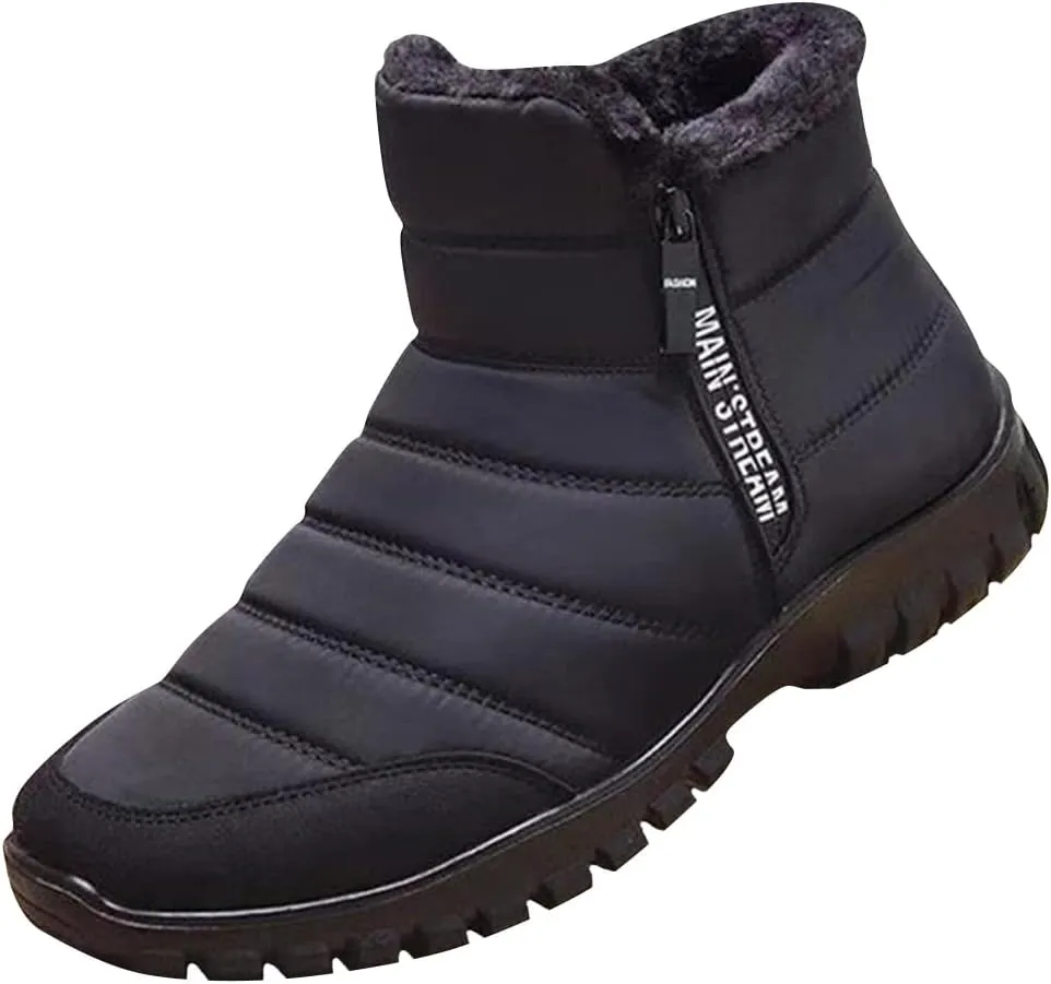 Men's and Women's Waterproof Warm Cotton Zipper Snow Ankle Boots