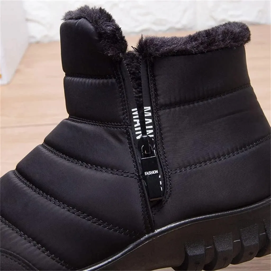 Men's and Women's Waterproof Warm Cotton Zipper Snow Ankle Boots