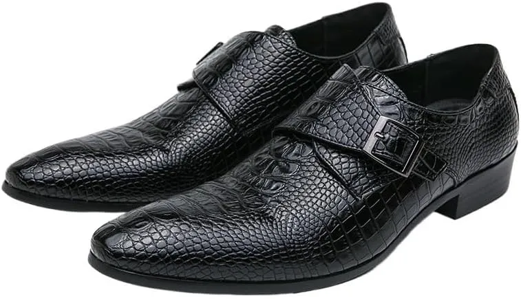 Men's Black Crocodile Leather Loafers, Luxury Casual Dress Shoes, Slip-On Moccasins, Italian Fashion Driving Shoes for Men