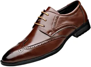 Men's Classic Business Formal Oxford Shoes Mens Wingtip Brogue Mens Casual Dress Shoes for Men