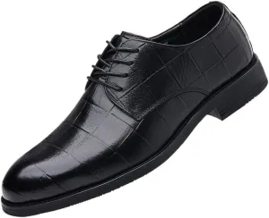 Mens Classic Formal Brogue Lace Up Wedding Pointed Toe Dress Shoes Comfort Business Casual Oxford Shoes for Men