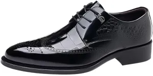 Men's Classic Leather Oxford Dress Shoes Lace Up Formal Tuxedo Business Brogue Casual Anti Slip Prom