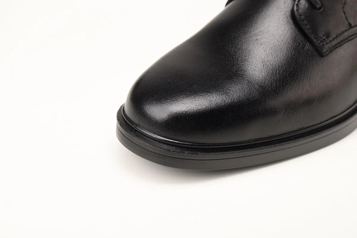 Men's Dress Leather Ankle Cap Toe Oxford Boot Lace up Black color Business Wedding Party Shoes