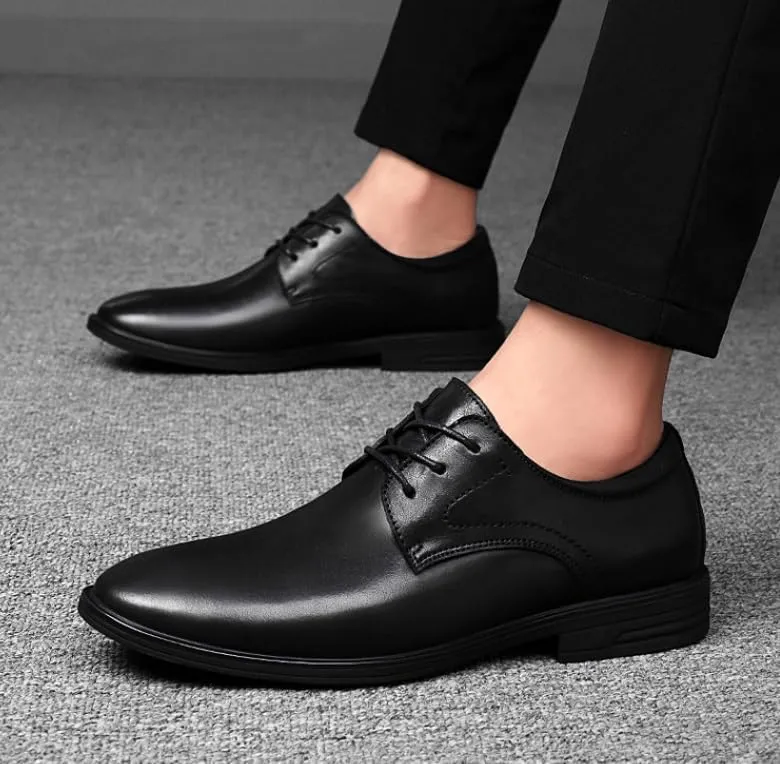 Men's Dress Shoes Mens Casual Business Formal Oxford Shoes Brogue Wingtip Retro Derby Shoes for Men(Black,8)