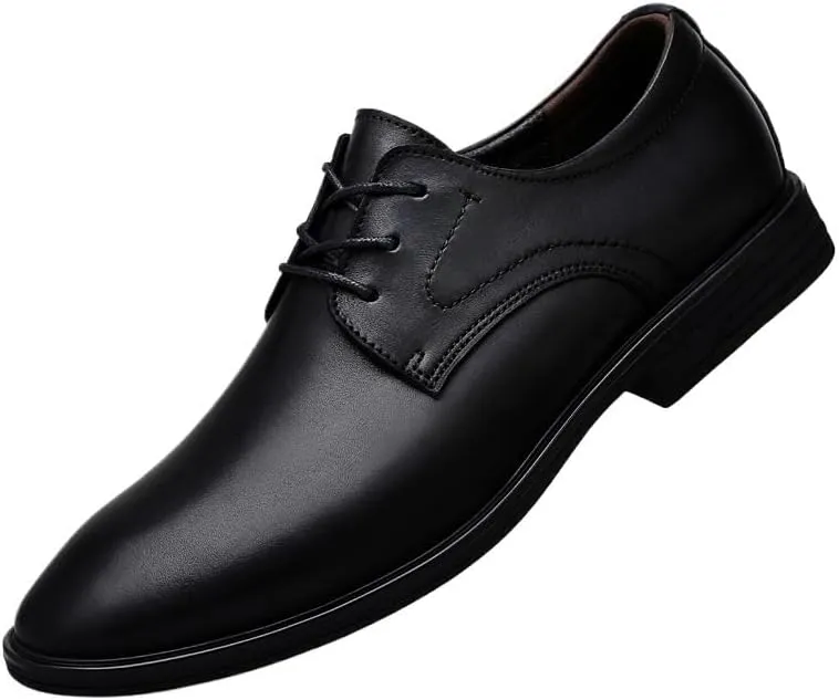 Men's Dress Shoes Mens Casual Business Formal Oxford Shoes Brogue Wingtip Retro Derby Shoes for Men(Black,8)